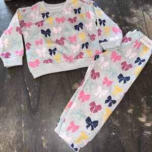 Garanimals Colorful Bow Print Toddler Sweatshirt and Pants Set